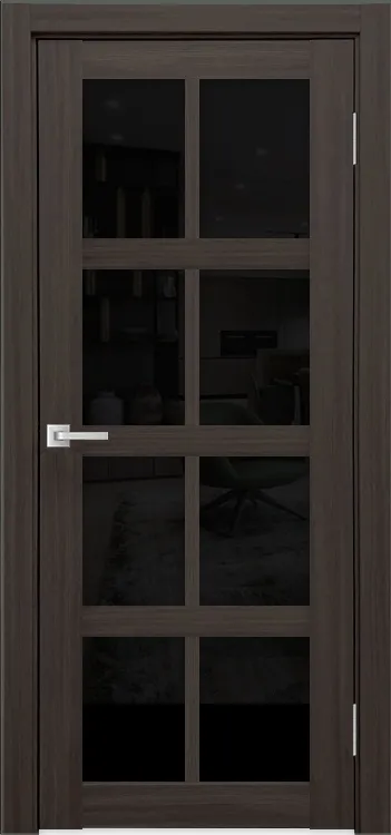 Фото Межкомнатная дверь Легенда К-8 тон Грей Остекление Лакобель черное